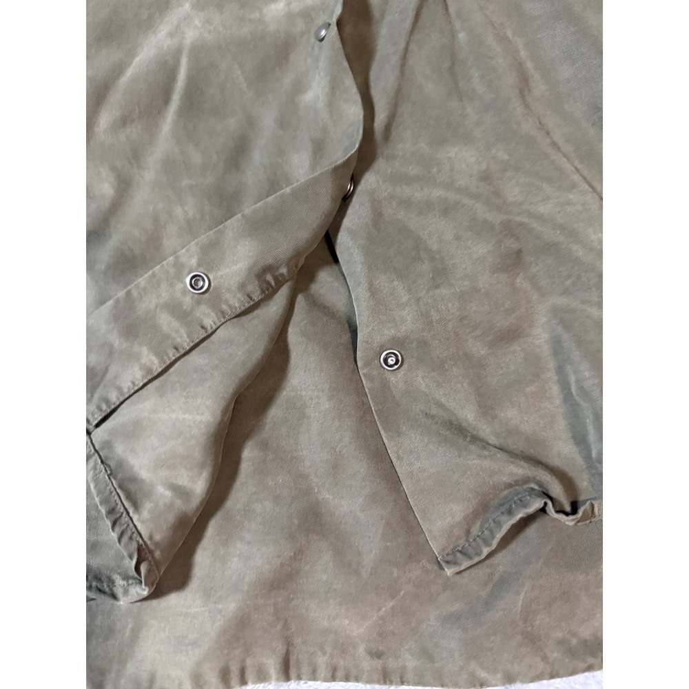 Zara x Trafaluc Size Small Olive‎ Green Lightweight Overshirt Long Sleeve Snap - Picture 4 of 8
